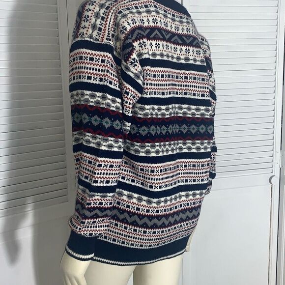 Vintage Expressions Worldwide Button Down Cardigan Knit Sweater Size Large - Picture 8 of 11